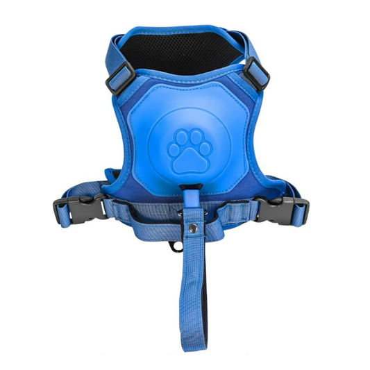 Arnés Perro Con Correa Retráctil Azul-M