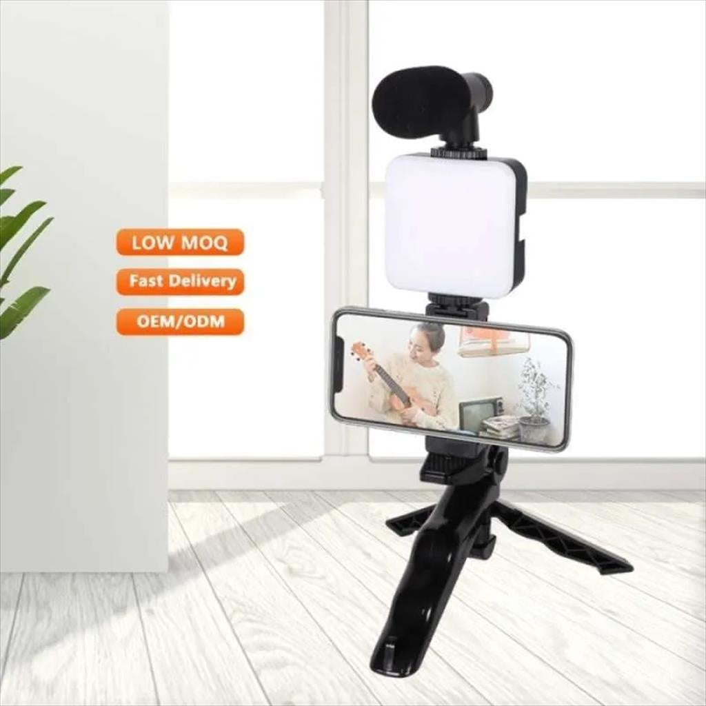 Kit De Grabación Con Micrófono Luz Led