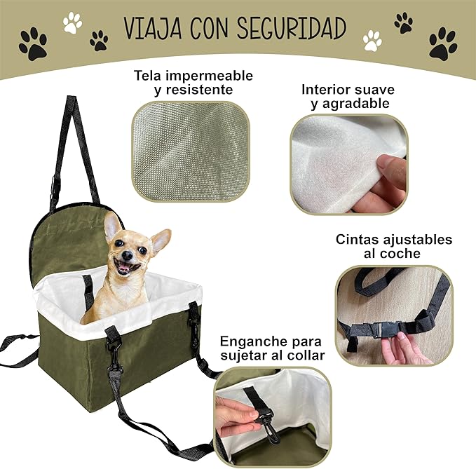 Asiento de auto para mascotas